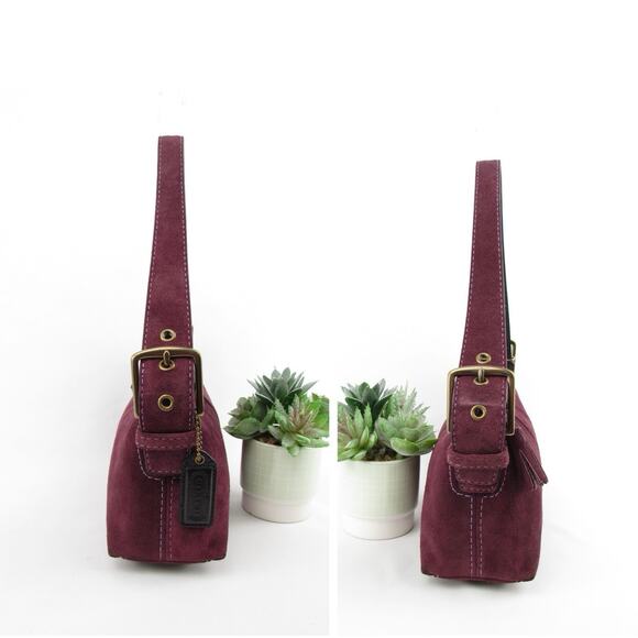 Authentic Coach Y2K Vintage Purple / Plum Suede Baguette Bag - Picture 3 of 9